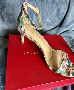 Kelly & Katie Women’s Kirstie Floral pink Stilettos Buckle Strap Heels Size 9.5 - Picture 1 of 16
