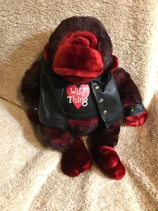 Dan Dee Peluche "Wild Thing" Nero e Rosso 20" Gorilla con Giacca di Pelle - Foto 1 di 6