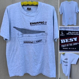 Vintage Enerpac Hydraulic Technology Worldwide Turbo Air Pump T Shirt Size L - Picture 1 of 12