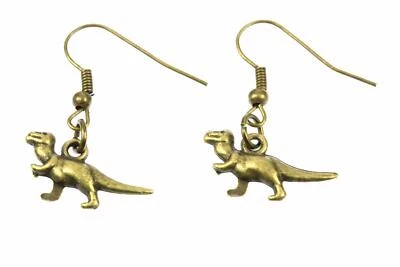 Pendientes Tyrannosaurus Rex Pendientes Dinosaurio Miniblings T-Rex Dino 2cm Bronce Foto 1 de 2