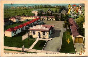 Maple Leaf Camp Tourist Cabins Niagara Falls Ontario Canada 1940s Postcard - Picture 1 of 2