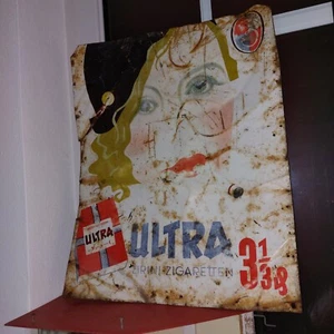 ULTRA ZIRINI-ZIGARETTEN altes Blechschild Original 1930 - Bild 1 von 3