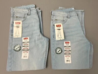 2 Pares de Jeans Wrangler Sueltos Denim Ajustables Azul Niños 12 Husky NUEVO Foto 1 de 3