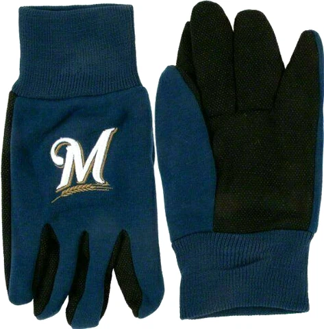 MILWAUKEE BREWERS TEAM SPORTS UTILITY GRIP GLOVES TWO TONE COLORS NWT MLB Cover