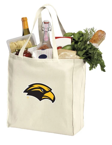 Southern Miss Shopping Bag or USM Grocery Bags 100% NATURAL COTTON CANVAS! Cover