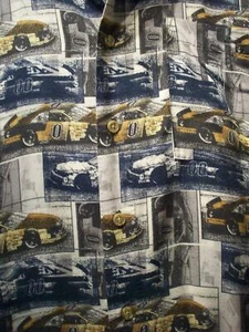 CITY STREETS Men's 100% Rayon Hawaiian Shirt Racing Cars (XL) Gray Brown Print - Imagen 1 de 4