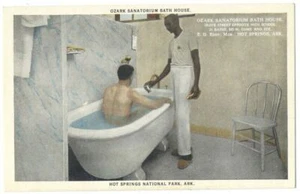 OZARK SANATORIUM BATH HOUSE Black Attendant HOT SPRINGS AR 1920s Postcard - Picture 1 of 2