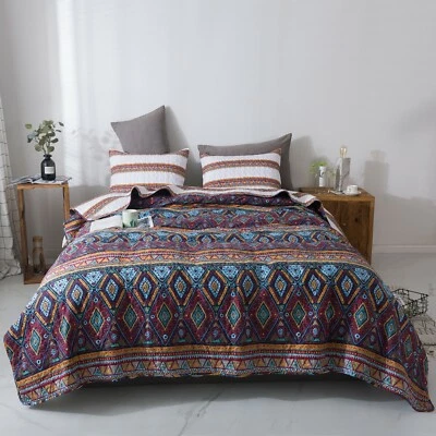DaDa Bedding Southwestern Aztec Bohemian Desert Tribal Quilted Bedspread Set - Image 1 of 4