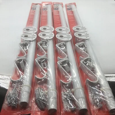 LOT of 4 ClosetMaid 16400 Adj. Wood Shelf Hang Metal Rod Kit. White. 3-4 feet - Image 1 of 4