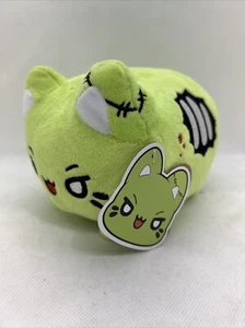 Aurora Tasty Peach Meowchi Green Zombie Cat Stuffed Plush Halloween New w/ Tags - Picture 1 of 9