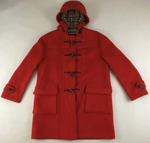 Burberry Speciality Duffle Coating wool duffel coat hooded red vintage womens 18 - Picture 1 of 24