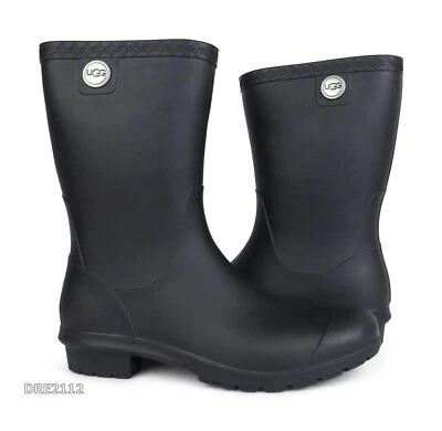UGG Sienna Matte Black Rain Boots Womens Size 9 *NIB* - Image 1 of 4