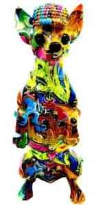 Street Art Chihuahua Standing On Legs Sculpture - 12" - Picture 1 of 3