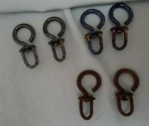 Rein Chain Swivel #BBR-01L - Fancy - Steel with  Blued, Black or Patina (1 Pair) - Picture 1 of 4