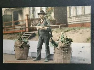 👍 1915 CHINESE VEGETABLE VENDOR IN VANCOUVER CANADA POSTCARD 加拿大温哥华华人卖菜 - Picture 1 of 3
