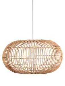 Searchlight 8656 Indoor Room Natural Rattan Shade Pendant, Ø 48cm (only Shade) - Picture 1 of 11