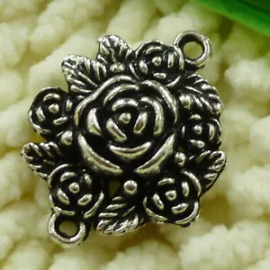 54 Pcs Tibetan Silver Flower Connectors 30X24MM S2402 DIY Jewelry Making - Picture 1 of 6