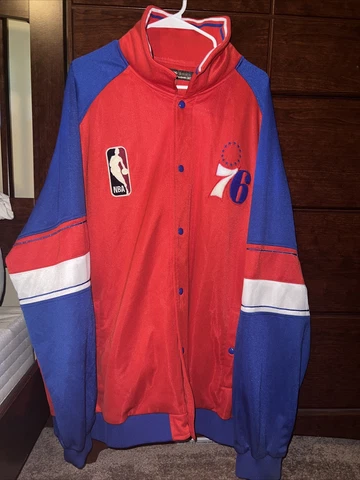 Philadelphia 76ers Reebok Hardwood Classics Polo Button Up Sweater 4XL Cover