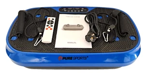 Vibrationsplatte mit Griffen & Trainingsbänder | sehr leise, 120 Stufen, blau - Bild 1 von 7