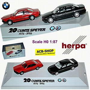 BMW Alpina B12 Ekat Nero + BMW 633 Csi Rosso 2er Set 20 Anni Cuntz 1:87 Herpa - Foto 1 di 7