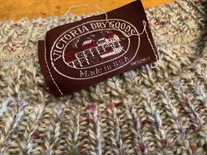Vintage Victoria Dry Goods Neutral Wool Boyfriend Knit Sweater S/M Unisex - Picture 1 of 9