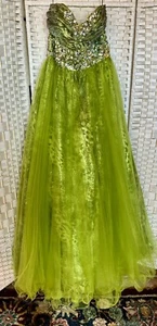 Alyce Paris Diseño Mujer Verde Multi Piedra S 6 Vestido Formal Corpiño Corpiño - Imagen 1 de 9