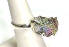Natural Bismuth Crystal 925 SterlingSilver Ring Jewelry s.6.5 JY594