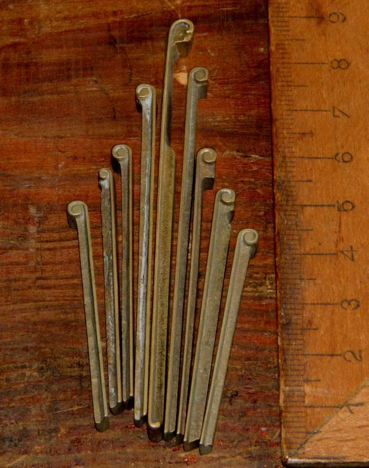 9x brass line bookbinding Art Nouveau gilding bookbinder embossing stamp border - Image 1 of 1