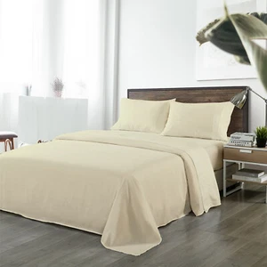 Royal Comfort Blended Bamboo Sheet Set Dark Ivory King - Picture 1 of 6