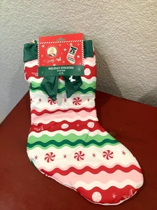 DOLLY PARTON Weihnachten Urlaub Strumpf mit Schleife 17,5" Zoll Grün Rot Weiß ~NEU~ - Bild 1 von 3