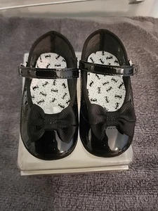 Vintage Baby Deer Black Patent Leather Shoes Size 2 New W/box - Picture 1 of 8