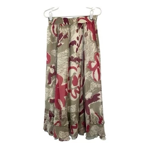Nic + Zoe Silk Pull On Floral Maxi Skirt Elastic Waist Size Small - Picture 1 of 8
