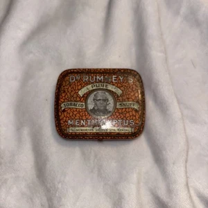 Vintage Dr Rumney’s Pure Tobacco Snuff Mentholyptus Empty Tin Illingworth - Picture 1 of 5