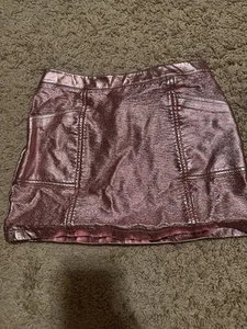 Girls Art Class Faux Leather Pink Skirt 2 pockets Size M/8 - Picture 1 of 7