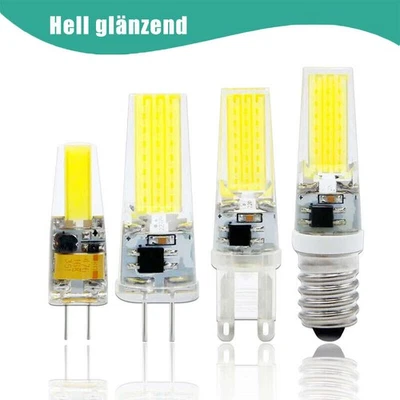 G9 G4 LED COB-Glühbirne AC/DC 12V 220V Dimmbar 6W 9W ersetzt Kaltweiß/Warmweiß - Bild 1 von 4