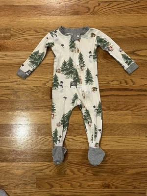 Pijama con patas estampado de granja árbol de Navidad Burt's Bees talla 12 meses de vacaciones Foto 1 de 4