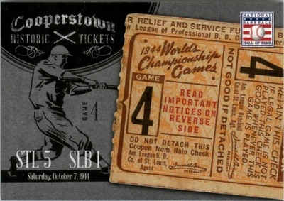 2013 Panini Cooperstown исторические билеты #16 1944 World Series - BB - Изображение 1 из 2