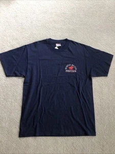 Vintage 90s Myrtle Beach Polo Club Single Stitch Shirt Navy Mens L NWT - Picture 1 of 9