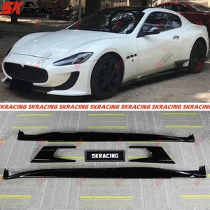 Fits Maserati GranTurismo 08-17 Forged/Carbon Fiber/Glossy Black Side Skirts Kit - Picture 1 of 27