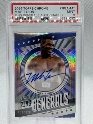 2024 Topps Chrome Mike Tyson Ring Generals Auto /120 PSA 9 - Image 1 of 2