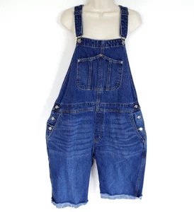 Old Navy Shortalls Blue Jeans Latz Overall Shorts Damen 16 Bündchen 100% Baumwolle - Bild 1 von 12
