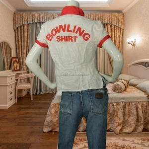 Camicia da bowling vintage moda bottoni top camicia blusa M - Foto 1 di 8