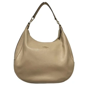 [TOP+] COACH F38259 Beige Leder Schultertasche Umhängetasche Handtasche - Bild 1 von 8
