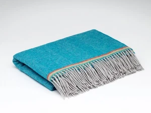 Sea Blue Mini McNutt Wool Throw - Picture 1 of 1