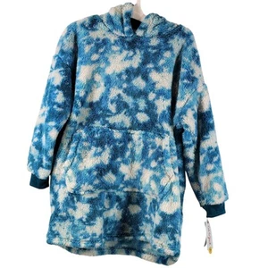 Cat & Jack Kids Tie Dye Fleece Hoodie, Blue/White, Size L/XL, NWT - Picture 1 of 6
