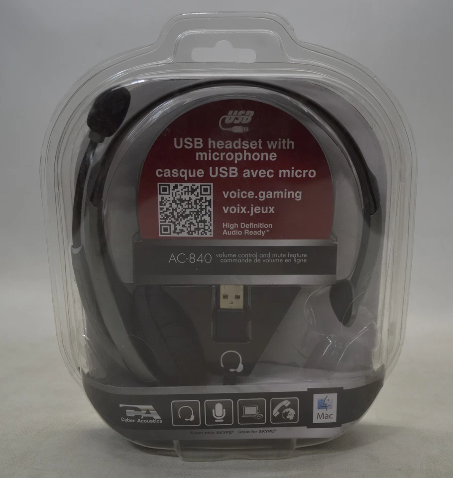 Cyber Acoustics AC-840 USB Headset *New Unused* - Image 1 of 4