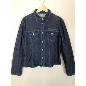 Iceberg Ice Jeans ITALY 50 Mens US M/L Denim Trucker Jacket Cotton Stretch Blue - Picture 1 of 8