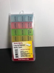 ASSURED NEW Pill Organizer 7 Days,Medication Container 21 Compartments, - Picture 1 of 3