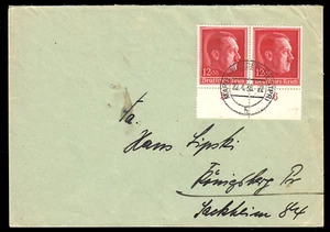 Deutsches Reich 664, waagerechtes Unterrand-Paar auf Brief Marienwerder 22.4.38 - Bild 1 von 1