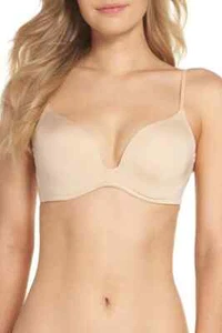 NEW Natori 727176 Minimal Convertible Push-Up Bra Beige Sz 32D $62 - Picture 1 of 3